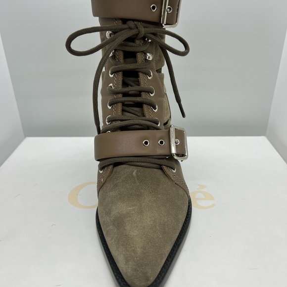 Brand New Chloe Rylee Motty Grey Suede Bootie/38 - Picture 4 of 7